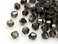 Граненый биконус из хрустального стекла. Диаметр отверстия - 0.7 мм . Вокруг отверстия некоторых бусин могут встречаться заводские микродефекты. Размеры указаны приблизительно. Цена указана упаковку - около 75 бусин.