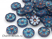 Бусины Flowers round. Диаметр отверстия - 0.8 мм. Цена указана за штуку. Страна производитель - Чехия.