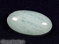 Кабошон аквамарина. Бразилия. Погрешность измерения 0, 5 - 1 мм. Встречаются выемки и неровности геометрии.
