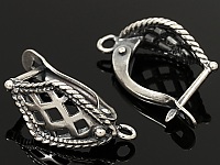 Швензы с английским замком. Основа - латунь. Качественное стойкое покрытие - серебро 925 пробы с оксидированием.  Диаметр колечка 1.3 мм Цена указана за 1 пару.