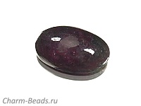 Кабошон корунда. Место добычи - Бразилия. Мелкие выемки. Погрешность измерения 0,5 - 1 мм.