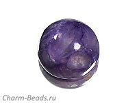 Кабошон чароита. Россия. Погрешность измерения 0, 5 - 1 мм. Микровыемки.
