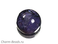 Кабошон чароита. Россия. Погрешность измерения 0, 5 - 1 мм. Микровыемки.