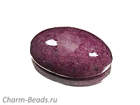 Кабошон корунда. Место добычи - Бразилия. Мелкие выемки. Погрешность измерения 0,5 - 1 мм.