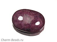Кабошон корунда. Место добычи - Бразилия. Мелкие выемки. Погрешность измерения 0,5 - 1 мм.