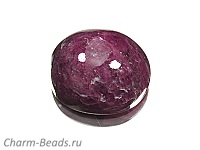 Кабошон корунда с цоизитом. Место добычи - Бразилия. Мелкие выемки. Погрешность измерения 0,5 - 1 мм.