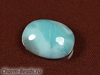 Кабошон ларимара. Доминикана. Погрешность измерения 0,5 - 1 мм. Микровыемки.