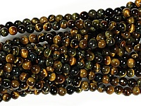 Бусины тигрово-соколиного глаза. Диаметр отверстия 1 мм. Цена указана за одну бусину. Небольшие неровности геометрии или уплощения.