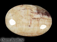Кабошон барита. Погрешность измерения в пределах 0,5 - 2 мм. Мелкие выемки.