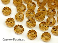 Круглые граненые бусины из хрустального стекла. Диаметр отверстия - 0.7 мм . Вокруг отверстия некоторых бусин могут встречаться заводские микродефекты. Размеры указаны приблизительно. Цена указана за упаковку - около 50 бусин.