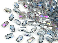 Граненые бусины в форме трубочки из хрустального стекла с гальванизацией. Диаметр отверстия - 0.8 мм. Вокруг отверстия некоторых бусин могут встречаться заводские микродефекты. Размеры указаны приблизительно. Цена указана упаковку - 20 бусин.